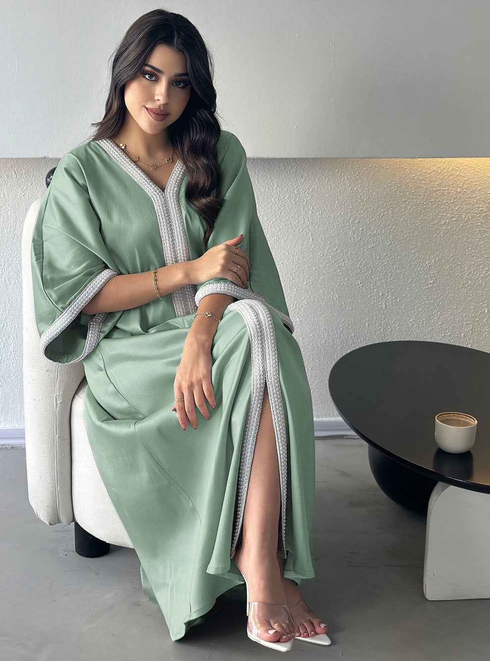 Serenity Abaya with Pearl Detailing