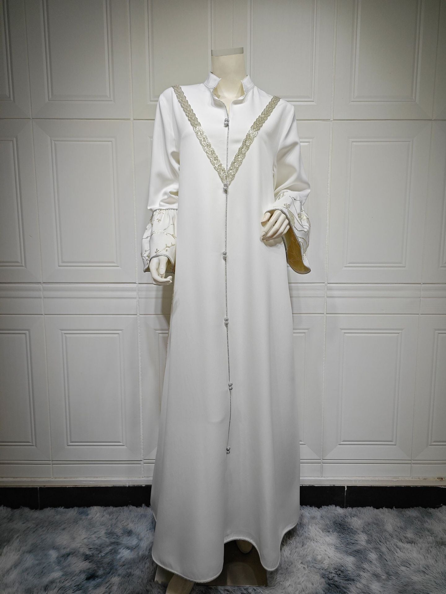 Golden Bloom Pastel Gradient Abaya