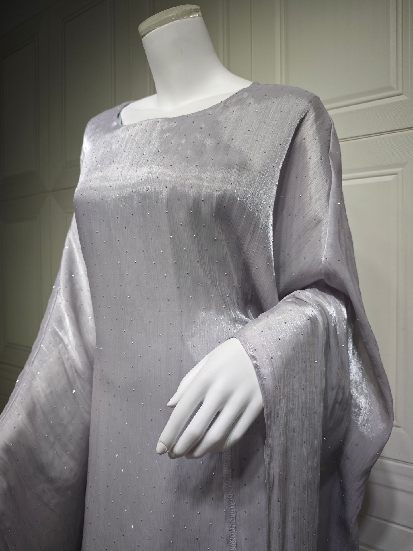 Iridescent Radiance Diamanté Abaya Dress