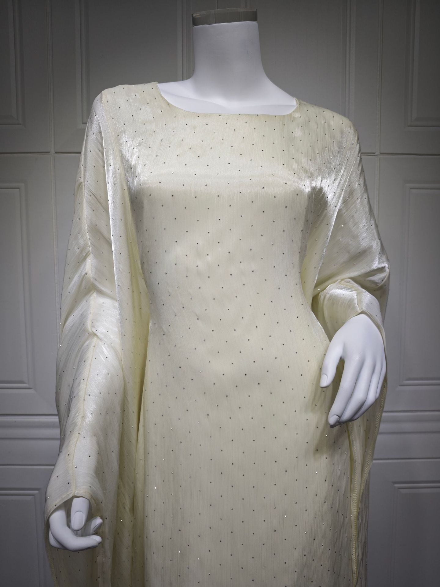 Iridescent Radiance Diamanté Abaya Dress