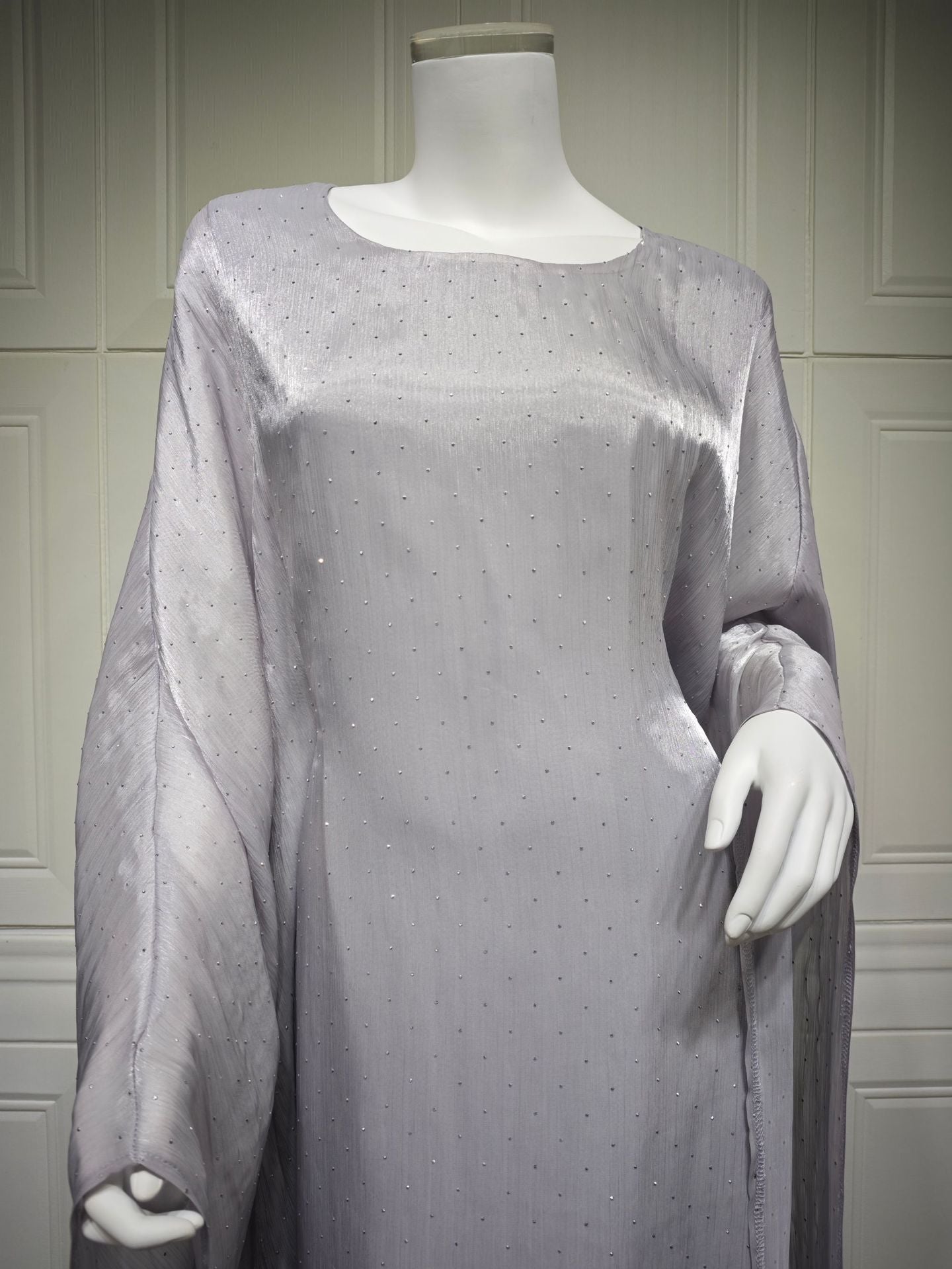 Iridescent Radiance Diamanté Abaya Dress