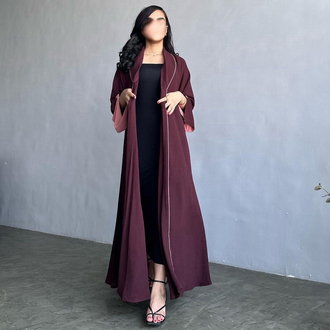 Blazer-Style Open Abaya with Elegant Pleated Back Design