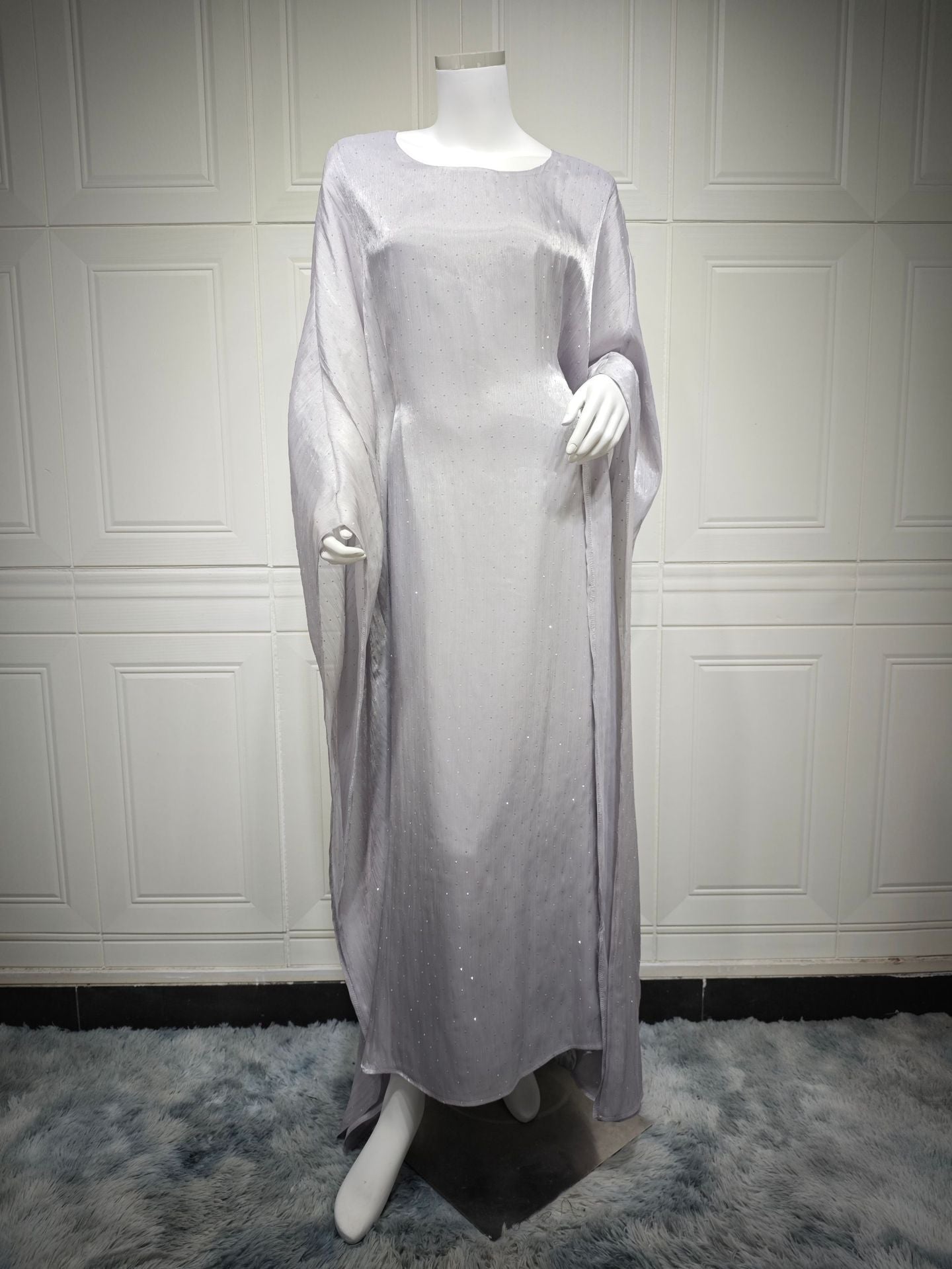 Iridescent Radiance Diamanté Abaya Dress