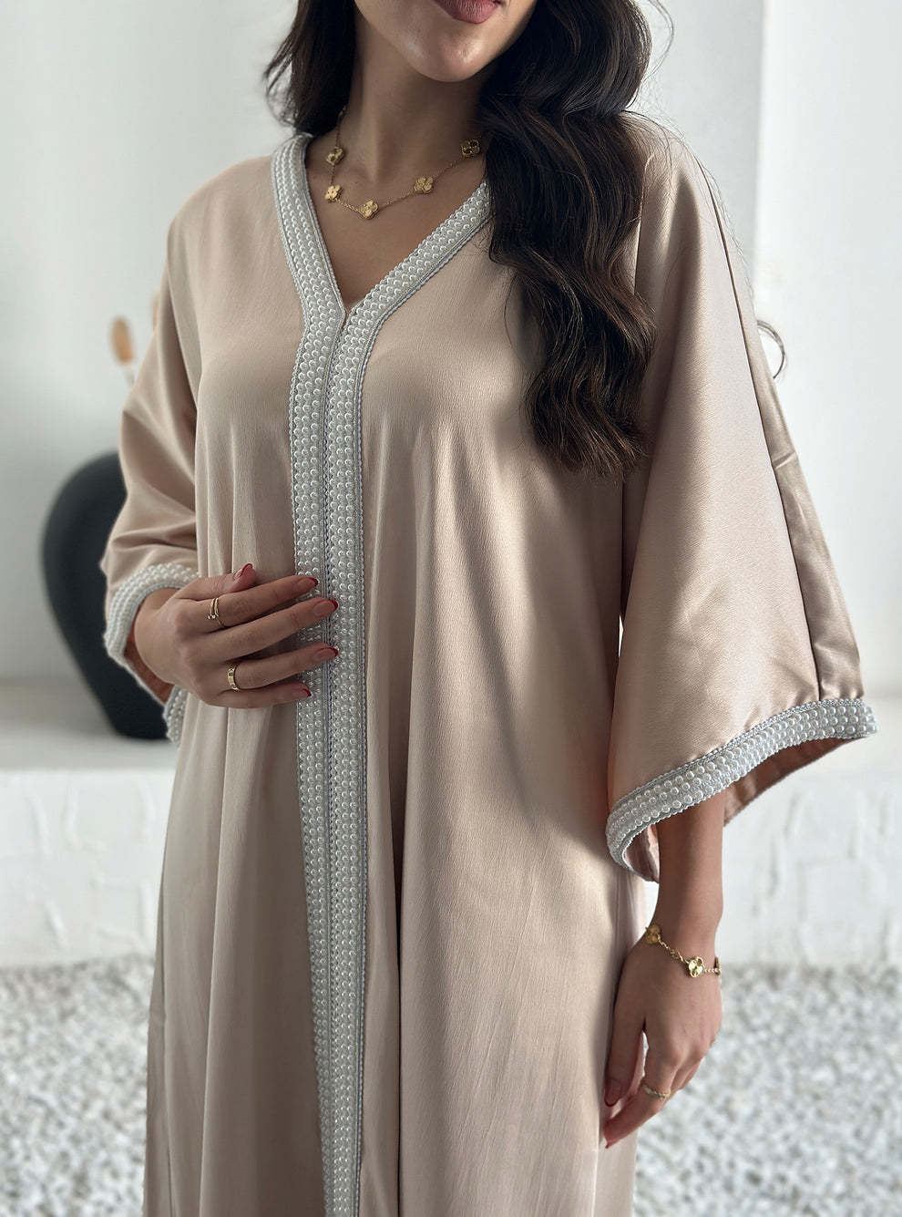 Serenity Abaya with Pearl Detailing