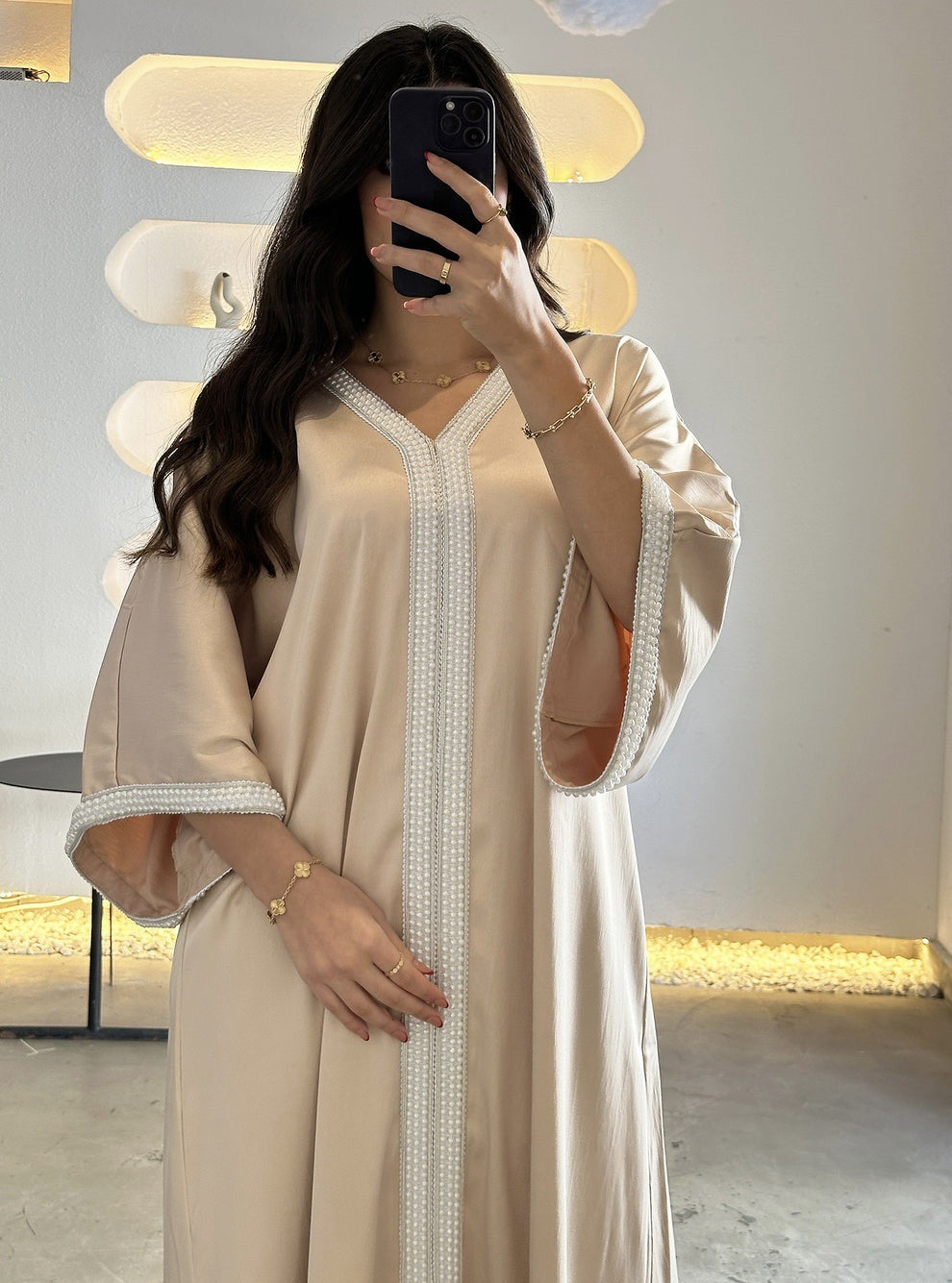 Serenity Abaya with Pearl Detailing