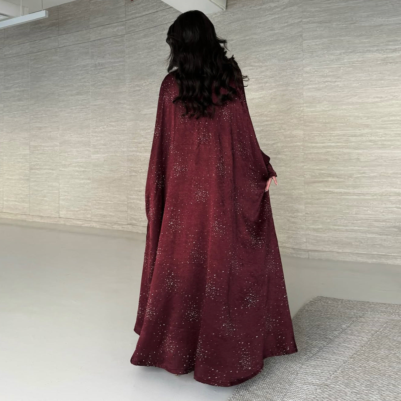 Celestial Elegance Velvet Diamante Abaya Dress