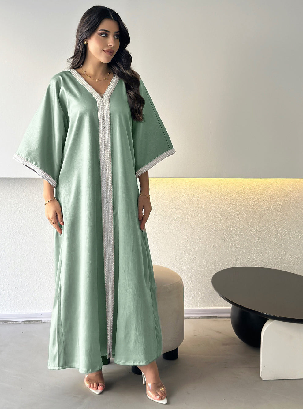 Serenity Abaya with Pearl Detailing