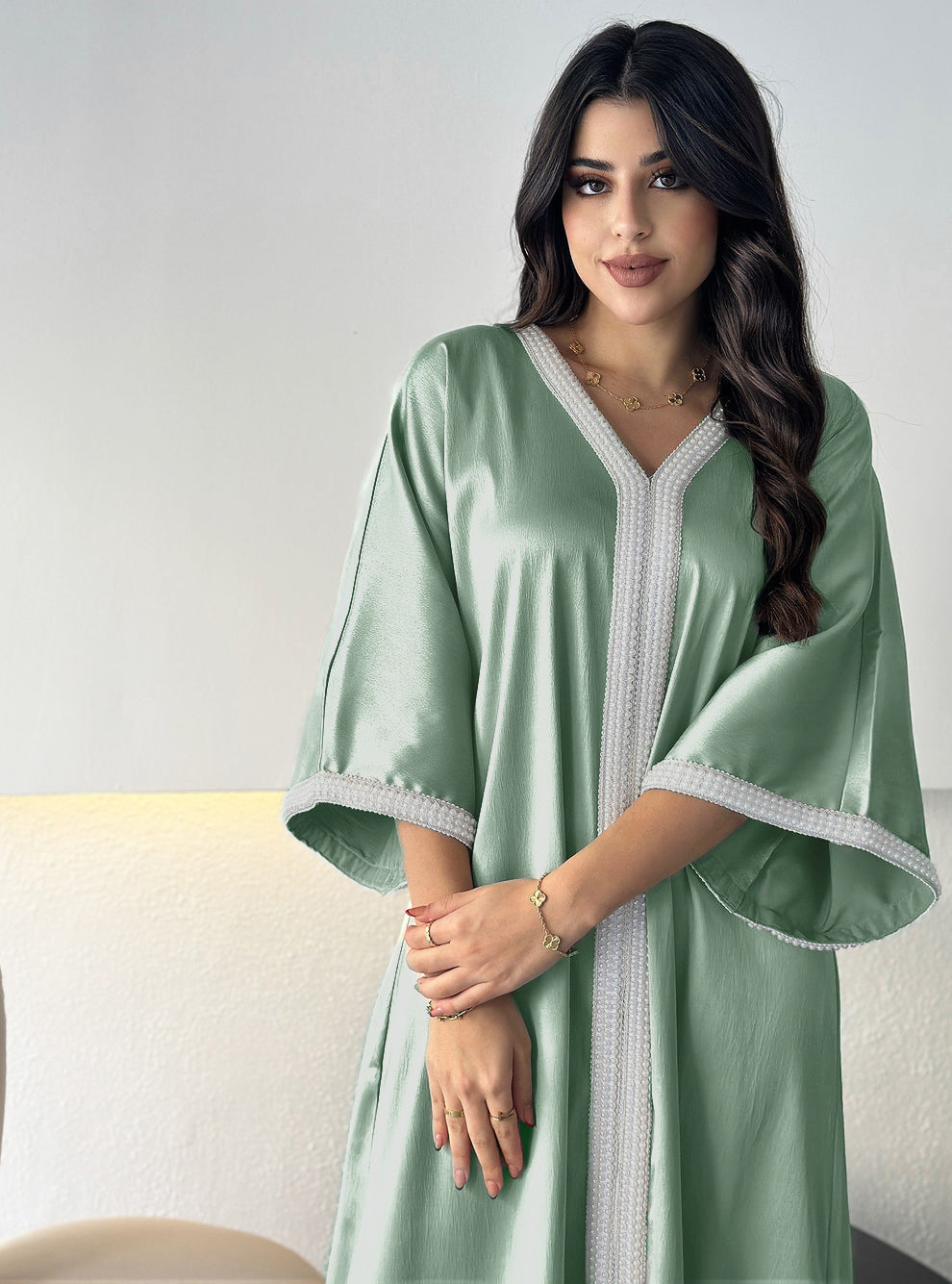 Serenity Abaya with Pearl Detailing